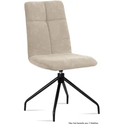 ESSZIMMERSTUHL drehbar (2er-Set) Dniren 47x92x60 Schwarz/Natur