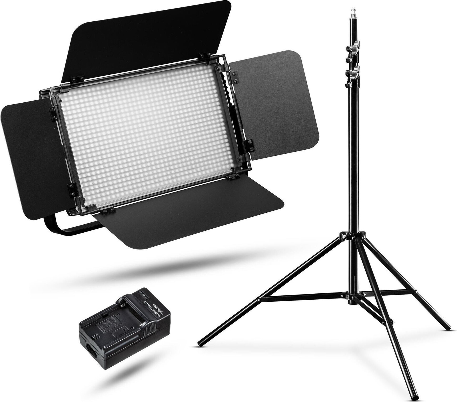 Walimex pro LED Niova 900 Plus DL set met lampstatief en 2 NP-F accu's