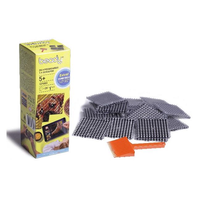 Toymax Beady 20stk. perleplader 6x6cm + 1 skraber i ske (101003)