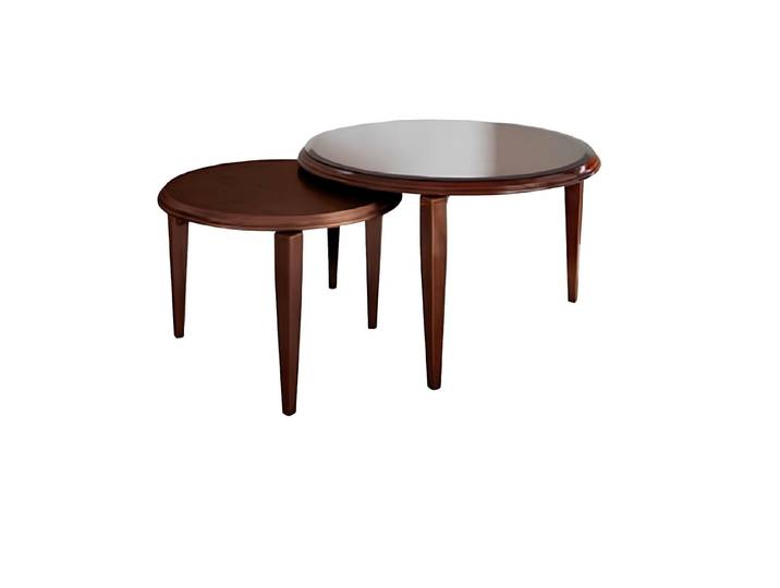 Xlmoebel Couchtisch Runder Holztisch in elegantem Design für Kaffee und Dekoration (Packung, 2-St., 2x Couchtische), Hergestellt in Europa