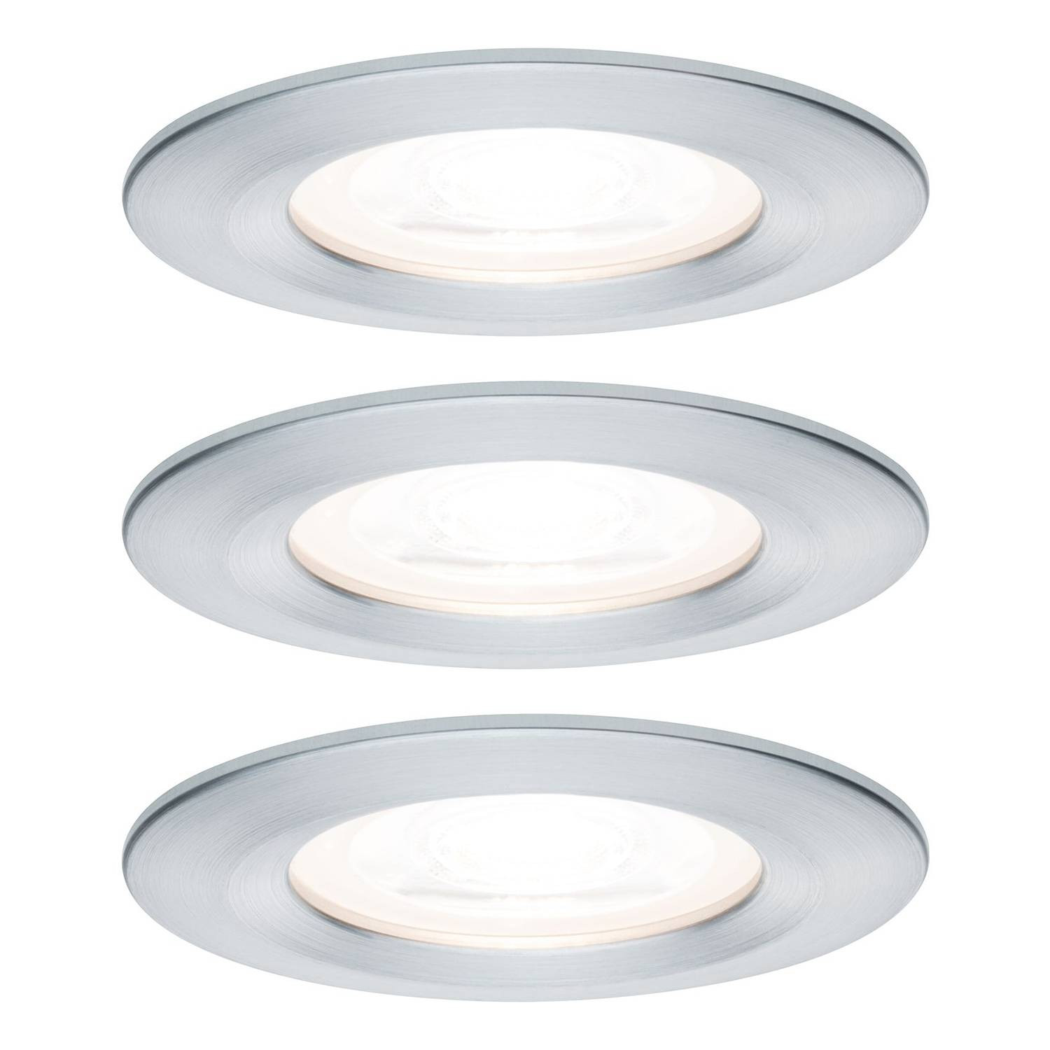 home24 Nova II LED-inbouwlamp, grijs, aluminium, Ø 8 cm, GU10