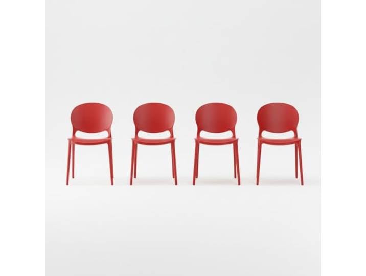 4x Designerstuhl Besucherstuhl Esszimmerstuhl aus Polypropylen (Rostrot)