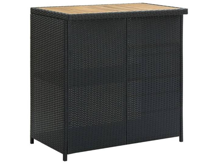 (NEW 2026)Table cuisine + chaises(Rectangle) SOLOMON Noir Ensemble de bar 3 pcs - FAFA-TOP - Meuble de cuisine - Résine tressée Noir