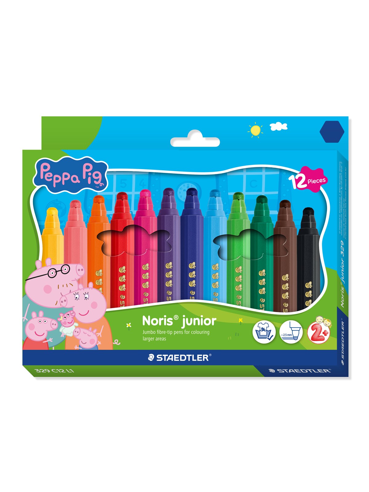 Staedtler Peppa Pig felt?tip pens 12 assorted