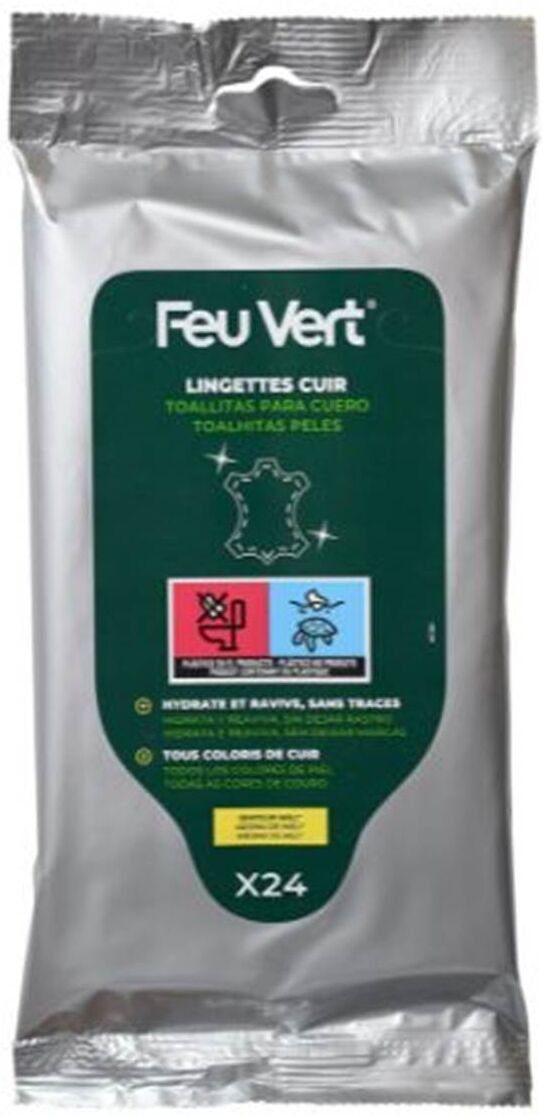 Toalhetes de limpeza de couro Feu Vert Premium 24 peças.