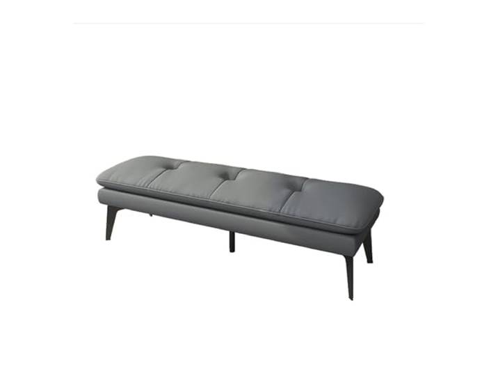 CHICKEN Tritthocker Gepolsterte Schlafzimmerbank, Leder-Fußhocker, Eingangsbank for Esszimmer, Wohnzimmer, Schlafzimmer, Ende des Bettes Schlafzimmerbank(Dark Grey)
