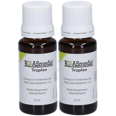 B12 Asmedic Tropfen 2x 2x20 ml zum Einnehmen
