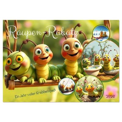 Raupen-Rabatz - Ein Jahr voller Krabbelspaß (Wandkalender 2026 DIN A3 quer), CALVENDO Monatskalender