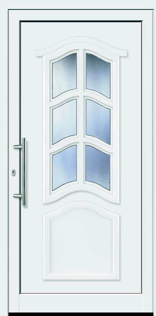Feba Novotherm Kunststoff Haustüre Modell 506, weiß, mit Glas Orna C