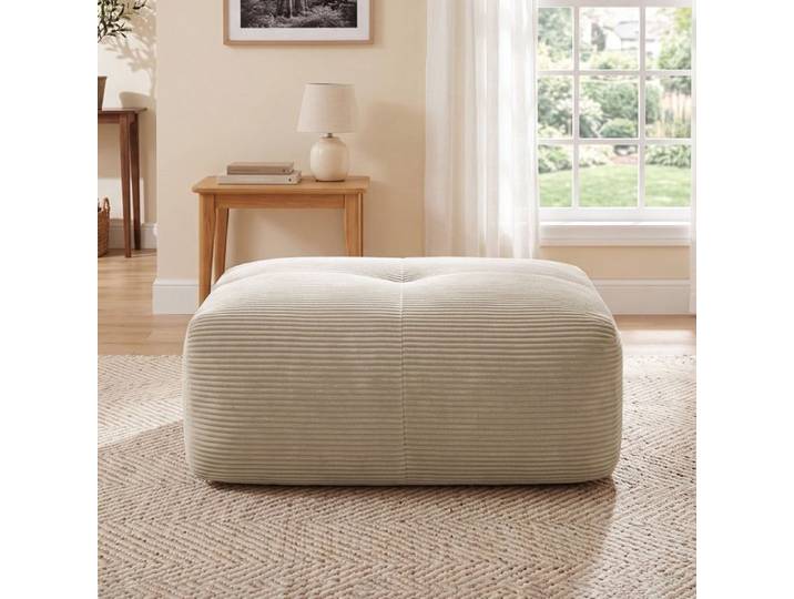 Pouf Hamlet 92 5 x 75 x 40 cm en velours côtelé beige