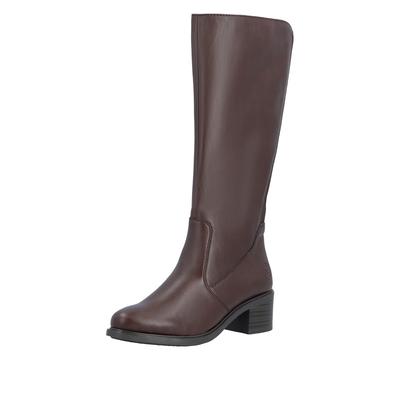 Stiefel RIEKER, Damen, Gr. 37, wärmend, Normalschaft, braun, Lederimitat, Basic, Schuhe Stiefel, Klassik-Stiefel, Blockabsatz, mit Stretcheinsatz hinten