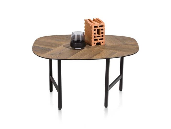 XOOON Fresno Couchtisch Eiche/Metall Mosaik 60x70 cm