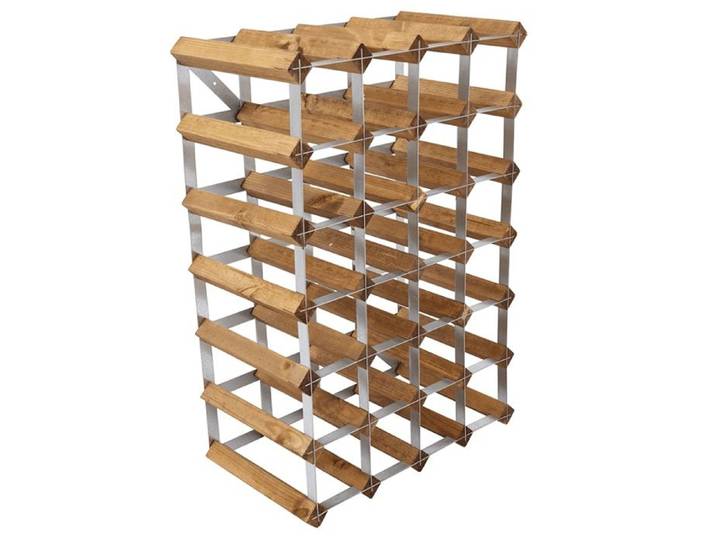 Porte-bouteilles - TRADITIONAL WINE RACK - 16 bouteilles - Bois massif (Séquoia) chêne clair - 42 x 22 8 x 32 4 cm