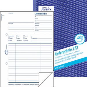 Zweckform Avery  723 Lieferscheinbuch A5 2x50 Blatt