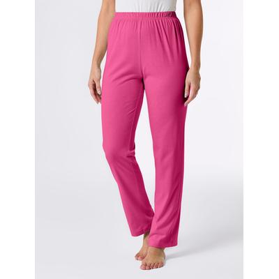 Schlafhose WÄSCHEPUR, Damen, Gr. 44/46, Normalgrößen, pink (fuchsia), 100% Baumwolle, gemustert, gepunktet, Hosen Schlafhose