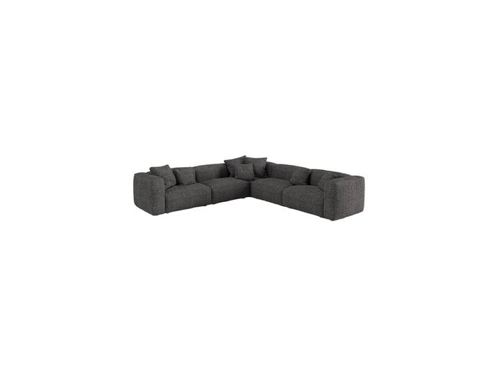 Modulares, 6-Sitzer Design Ecksofa „Martina“ Bouclé Anthrazit Micadoni