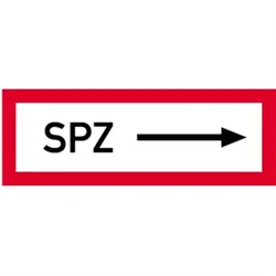 Schild SPZ rechtsweisend, Alu, 297x105 mm