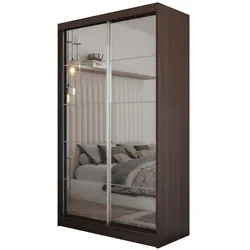 SCHWEBETÜRENSCHRANK FIORELLA 120/216/61 cm 2-türig mit Spiegel Wengefarben
