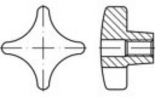 TOOLCRAFT Kreuzgriffe Kunststoff TO-5453868 10St.
