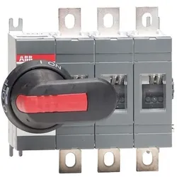 ABB Lasttrennschalter 250A, 3-poliger Griff links von den Polen, unten montiert, Schalter + Taster, Schwarz