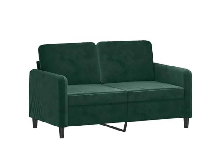 KTHLBRH 3-teiliges Sofa-Set aus Samt, dunkelgrün 2-Sitzer-Sofas, Fußstütze, 4 Kissen, Metallrahmen, Schaumstoff