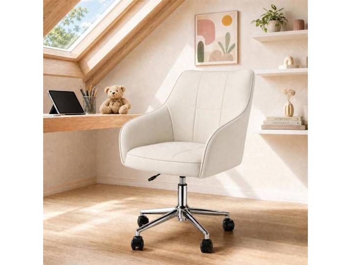 Chaise À Dossier Pivotant - MIPAN - Lot De 1 - Polyvalente Pour Dressing/Restaurant/Bureau - 49*45*83-95cm - Blanc