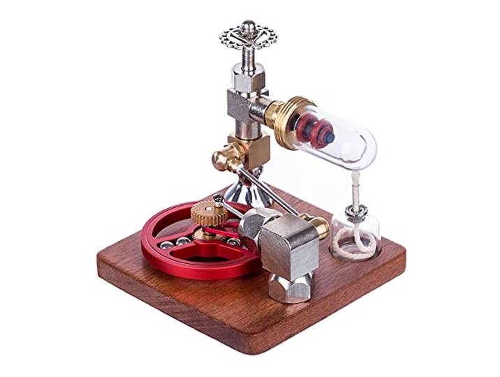 CreativeBlocker Stirlingmotor Model Erwachsen ENJOMOR Metall Stirlingmotor Der mit Alkohollampen Läufts, Dampfmaschinen einstellbarer Geschwindigkeit, Experimentierkasten Wissenschaft Geschenk