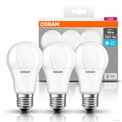3er-Pack Osram E27 Sparsame LED Leuchtmittel mattiert & leistungsstark 14W wie 100W neutralweißes Licht in klassischer Glühlampenform