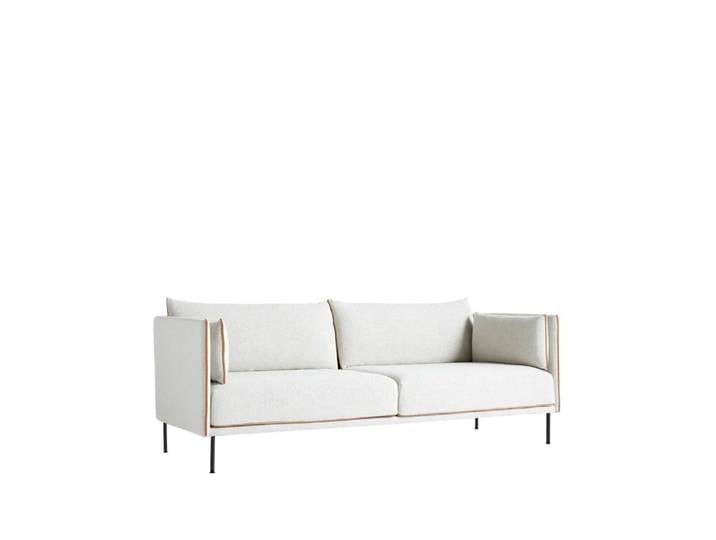 HAY Silhouette 3-Sitzer Sofa Beige-cognac Paspel-schwarze Metallbeine