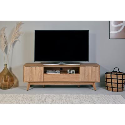 TV-Board JAHNKE "WAVE TV 170", braun (montana eiche), B:169,5cm H:54,4cm T:39,8cm, Holzwerkstoff, Sideboards, TV-Board, TV-Board, Retro-Stil, Front in Wellendesign, Breite ca. 170 cm