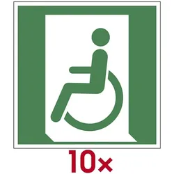 LimarLite Rettungszeichen »Notausgang für nicht gehfähige oder gehbeeinträchtigte Personen, 20x20 cm