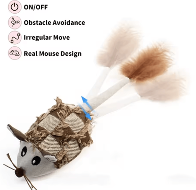 Inspire Curations Smart Moving Mouse Interactive Cat Toy middle Brown