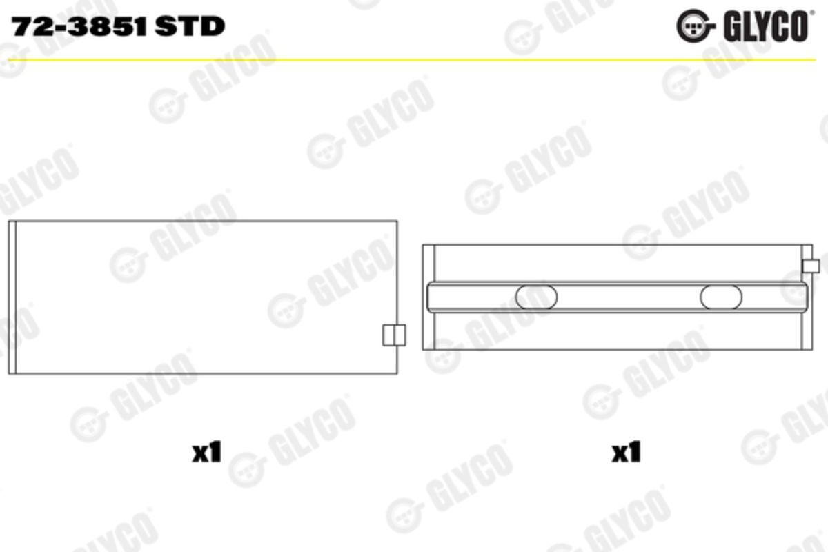 Kurbelwellenlager GLYCO 72-3851 STD