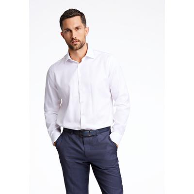 Businesshemd LINDBERGH "Business-Hemd (Langarm) Modern Fit", Herren, Gr. M, Normalgrößen, weiß, Obermaterial: 100% Baumwolle, Hemden