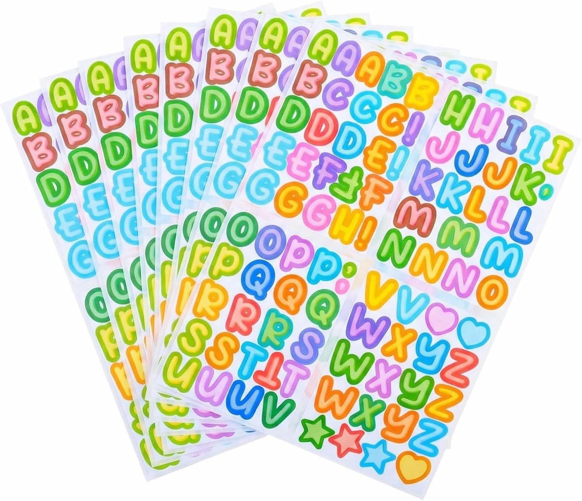 900 stuks Zelfklevende Kleurrijke Waterproof Vinyl Letters voor Scrapbooking, Journals en Fotoalbums