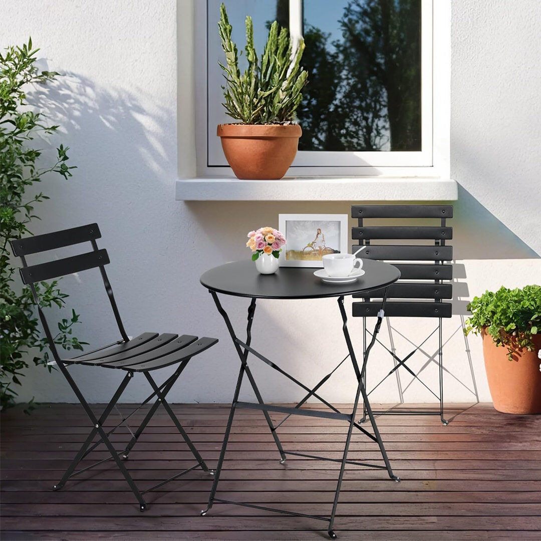 17 Stories 3 - Piece 2 - Person 81Cm L Outdoor Bistro Set Black