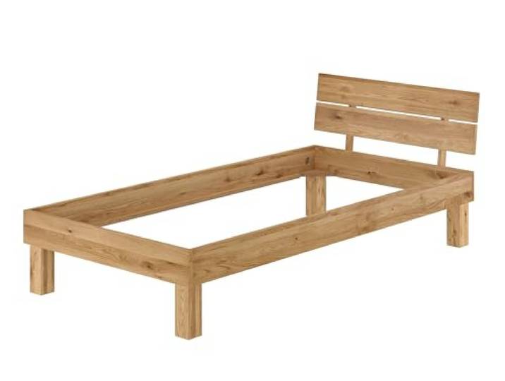 Erst-Holz Holzbett Eiche massiv geölt Einzelbett 100x200 Bettgestell Zubehör wählbar V-60.88-10