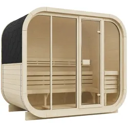 Wolff Finnhaus Sauna Asta 2715 - 42 mm Schwarz Ohne Ofen farblich unbehandelt Bausatz zur Selbstmontage