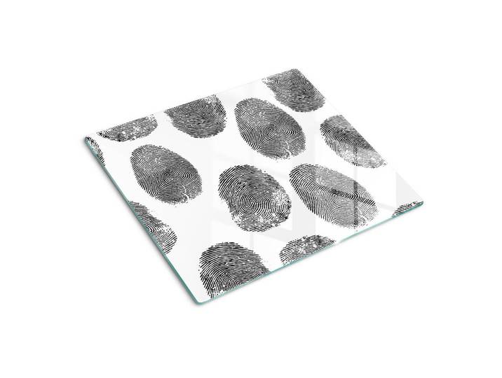 Tulup Glasplatte 60x52 cm Fingerabdrücke, Schwarz, Glas, 60x0.4x52 cm, Küchen, Küchenelektrogeräte, Herde, Herdabdeckplatten