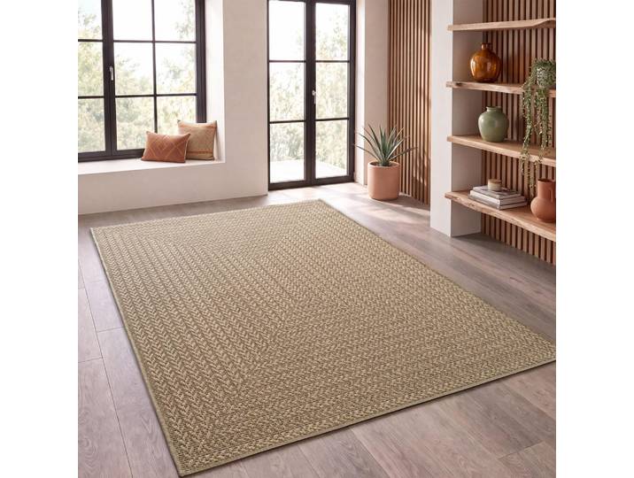 Paco Home Outdoorteppich 80/250 cm Waregem 627, Creme, Kunststoff, Rechteckig, 80x250 cm, Teppiche und Böden, Teppiche, Outdoorteppiche