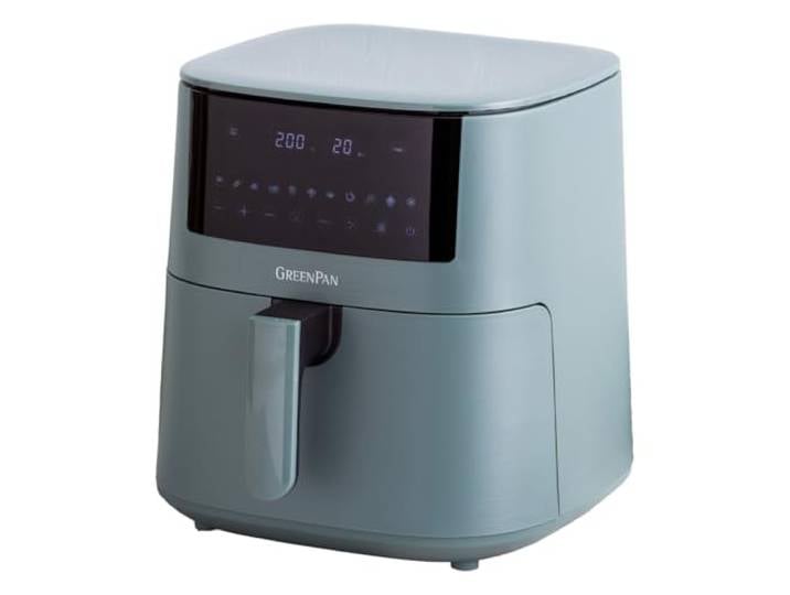 GreenPan Bistro Heißluftfritteuse, Airfryer, 7,2 Liter, 1650 Watt, LED-Touchscreen, Antihaftbeschichtung (Smokey Blue)