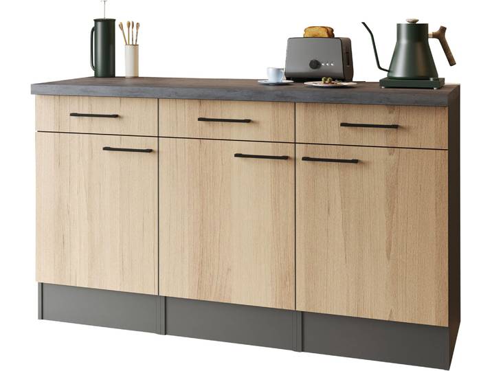 Sideboard RESPEKTA Oliver , braun (artisan eiche nachbildung), B:150cm H:90cm T:60cm, MDF, Sideboards, Sideboard, zerlegt, mit Soft Close Funktion, Breite 150 cm
