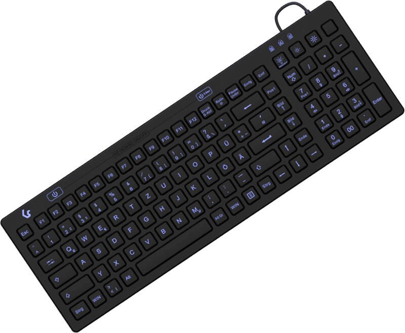 KeySonic KSK-6031INEL kabelgebundene Hygienetastatur - QWERTZ DE - schwarz 60885