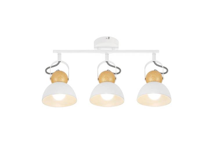 Nettlife Deckenstrahler Fox 3-flammig 46/21/15 cm, Weiß, Metall, E27, 21x15x46 cm, Lampen & Leuchten, Innenbeleuchtung, Spots & Strahler, Deckenspots