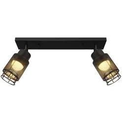 LED Deckenstrahler 2-flammig Deckenleuchte Schwarz Spots verstellbar B 58,5 cm