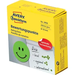 Avery Zweckform Etikett Gesicht 3858 19mm grün 250 St./Rolle
