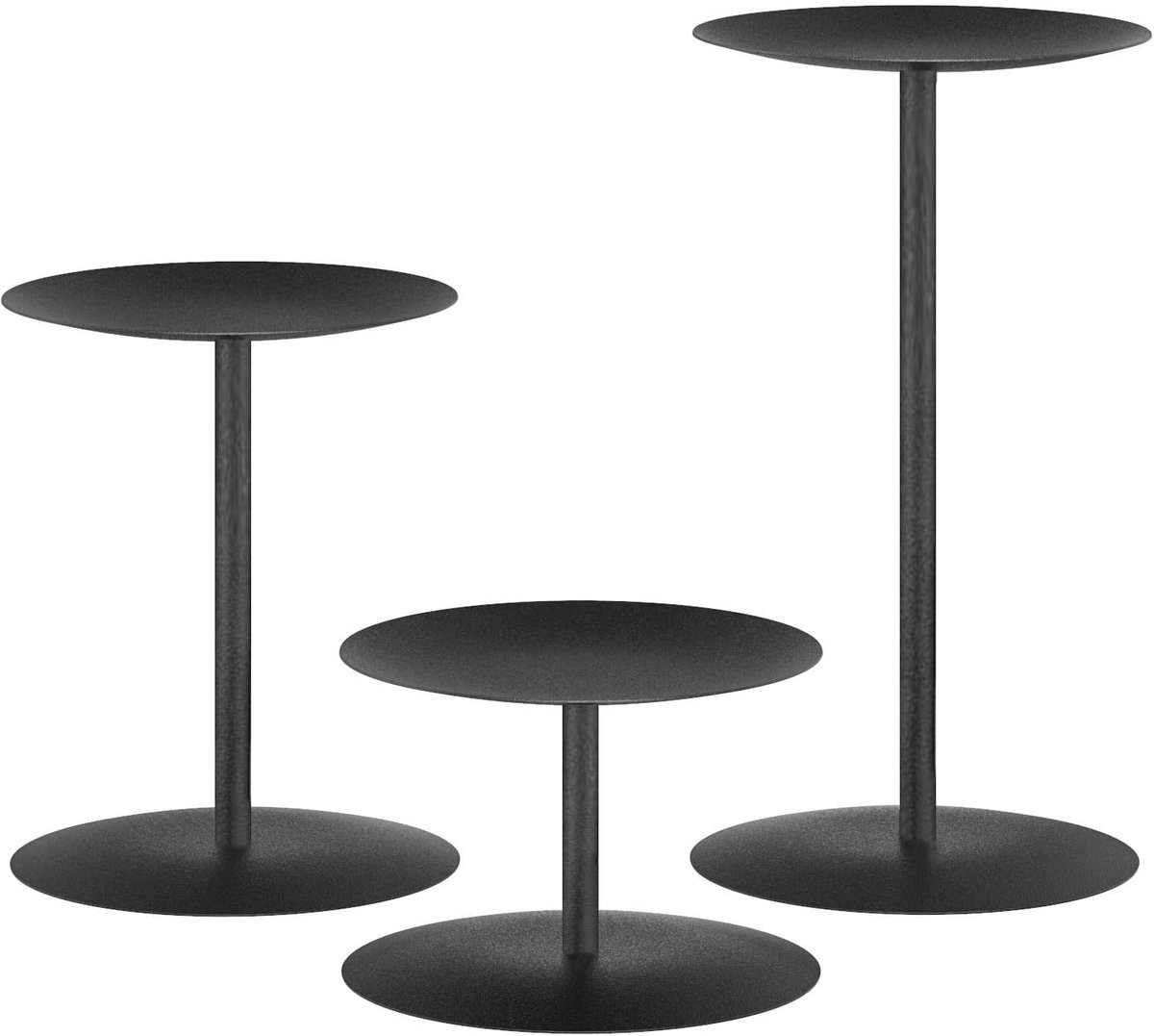 Zwarte 3-armige Kandelaar voor Tafel of Schouw - Metalen Kaarsenstandaard