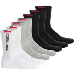 FC BARCELONA FC Barcelona Kinder Socken, 7er Pack - Tennis Socks, Schriftzug-Logo, Baumwollmischung, einfarbig, Größe 23-26 in Schwarz Schwarz