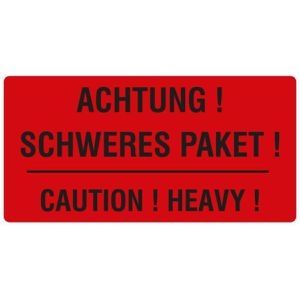 Böttcher-AG Hinweisetiketten Schweres Paket, 100 x 50 mm, selbstklebend, 1.000 Stück