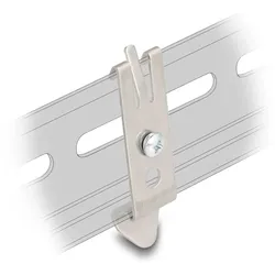 Delock Montagehalterung für 35 mm Hutschiene mit 2 Befestigungslöchern und T3 selbstschneidende Befestigungsschraube